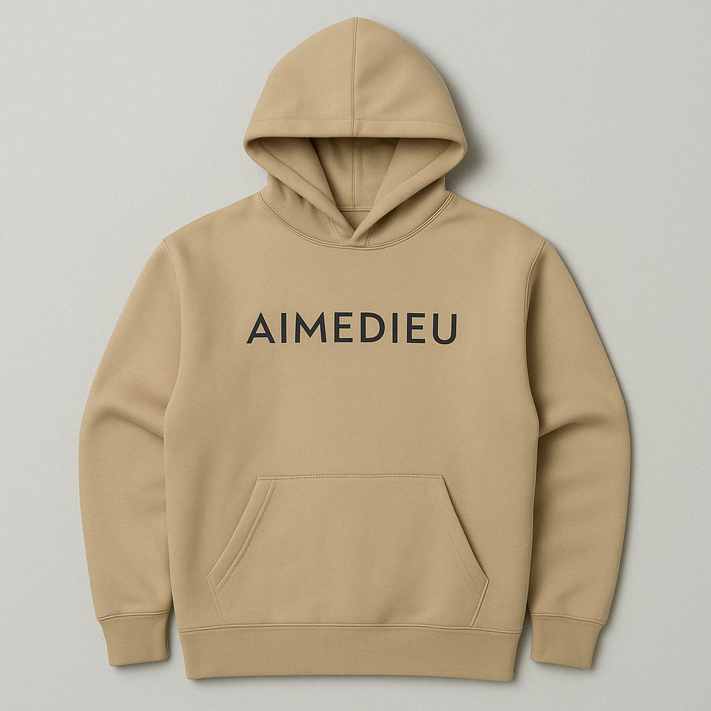 Aime Dieu Light Brown Essential Hoodie - Oversized Hoodie