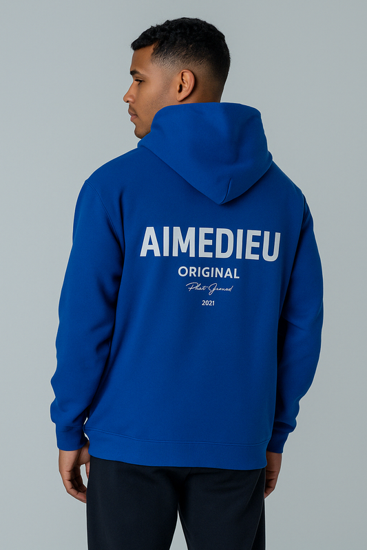 Aime Dieu Royal Blue Hoodie - Classic Regular Hoodies