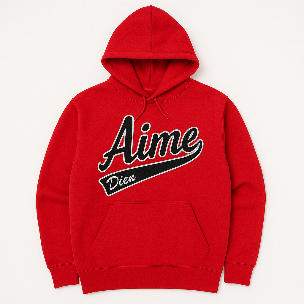 Regular unisex red hoodie