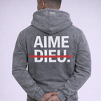 Relaxed Graphic Hoodie - Red Line Print AIMEDIEU