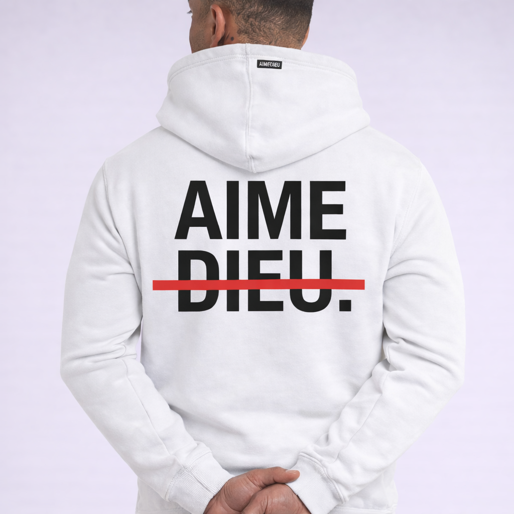 Relaxed Graphic Hoodie - Red Line Print AIMEDIEU