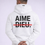 Relaxed Graphic Hoodie - Red Line Print AIMEDIEU