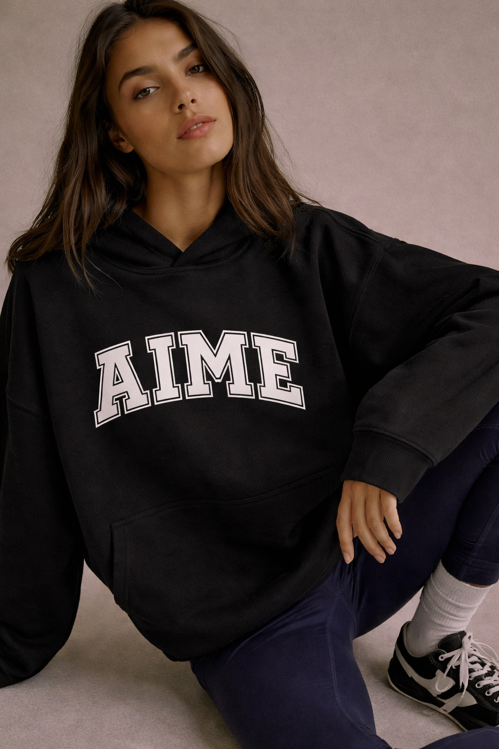 Oversized AIME Midnight Blue Hoodie