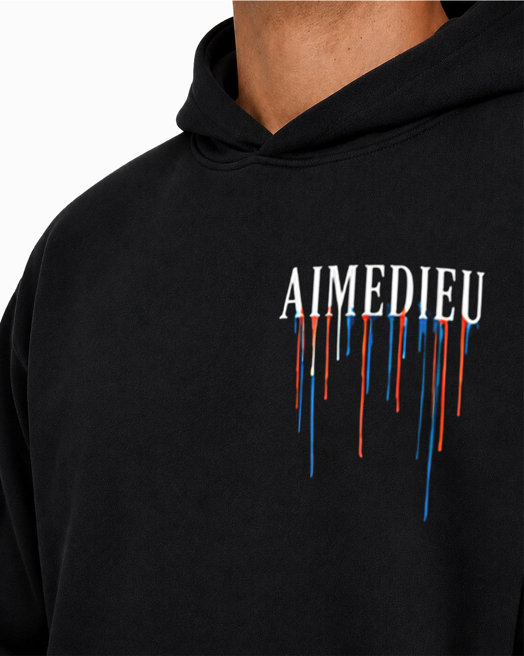 Oversized Paint Drip Graphic Hoodie AIMEDIEU