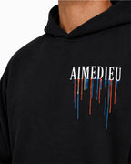 Oversized Paint Drip Graphic Hoodie AIMEDIEU