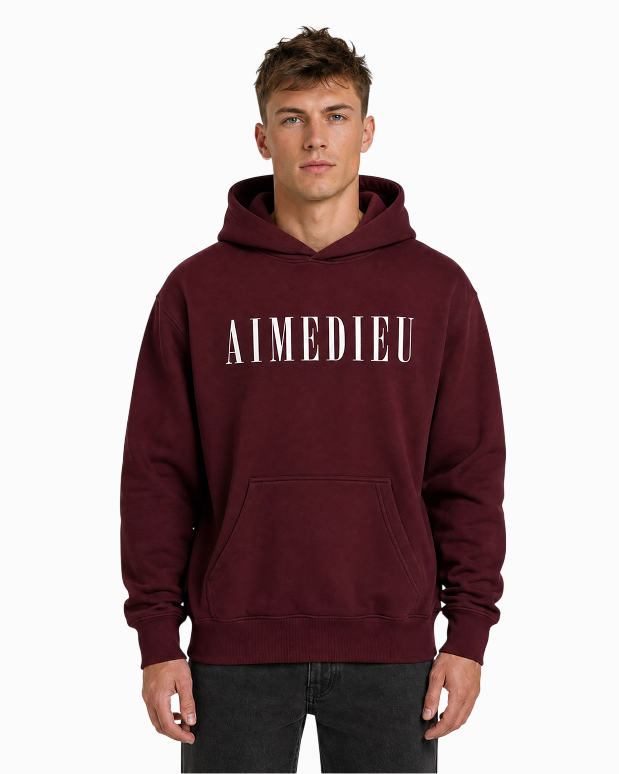 Relaxed Italic Logo Hoodie AIMEDIEU