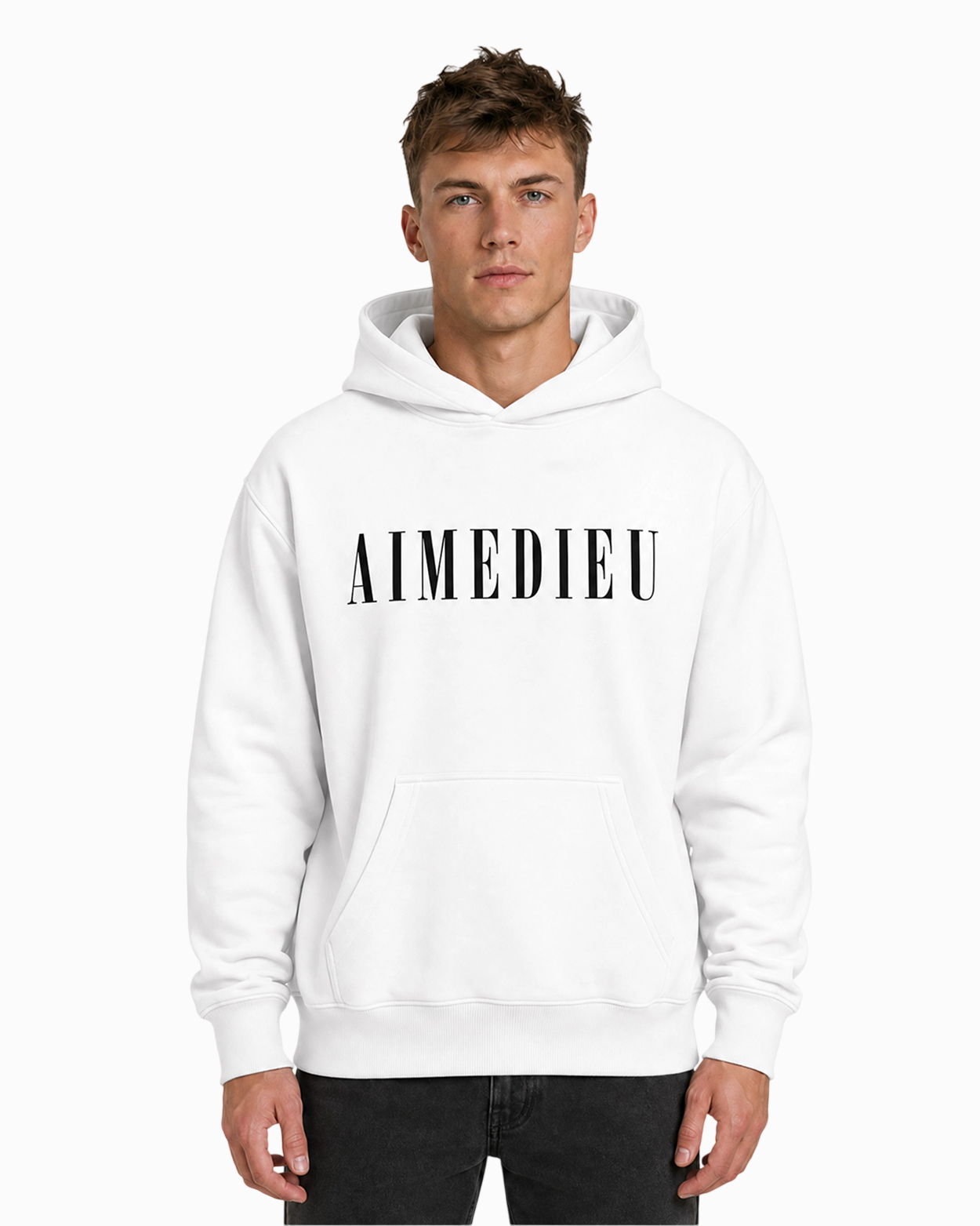 Relaxed Italic Logo Hoodie AIMEDIEU