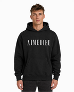 Relaxed Italic Logo Hoodie AIMEDIEU