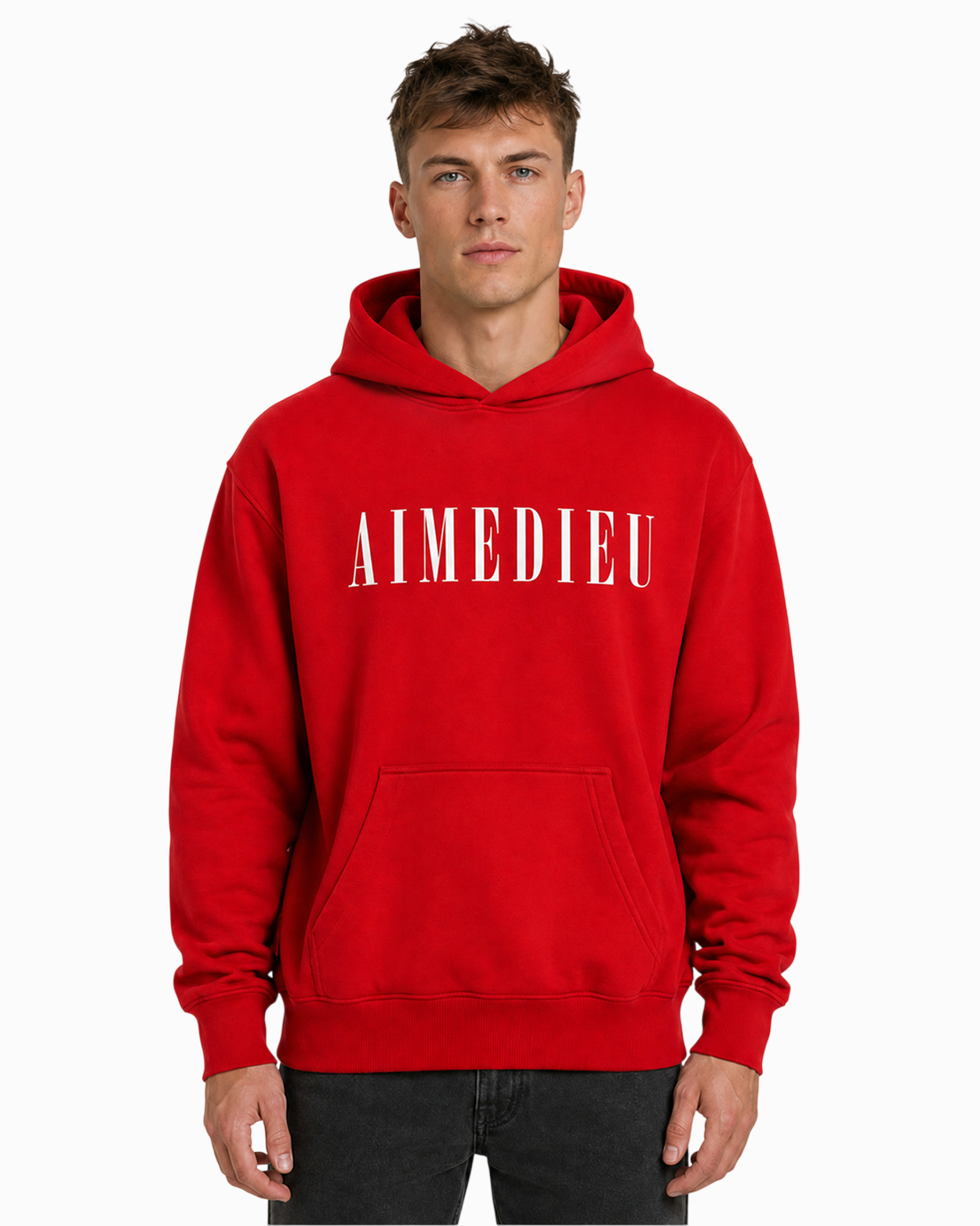 Relaxed Italic Logo Hoodie AIMEDIEU
