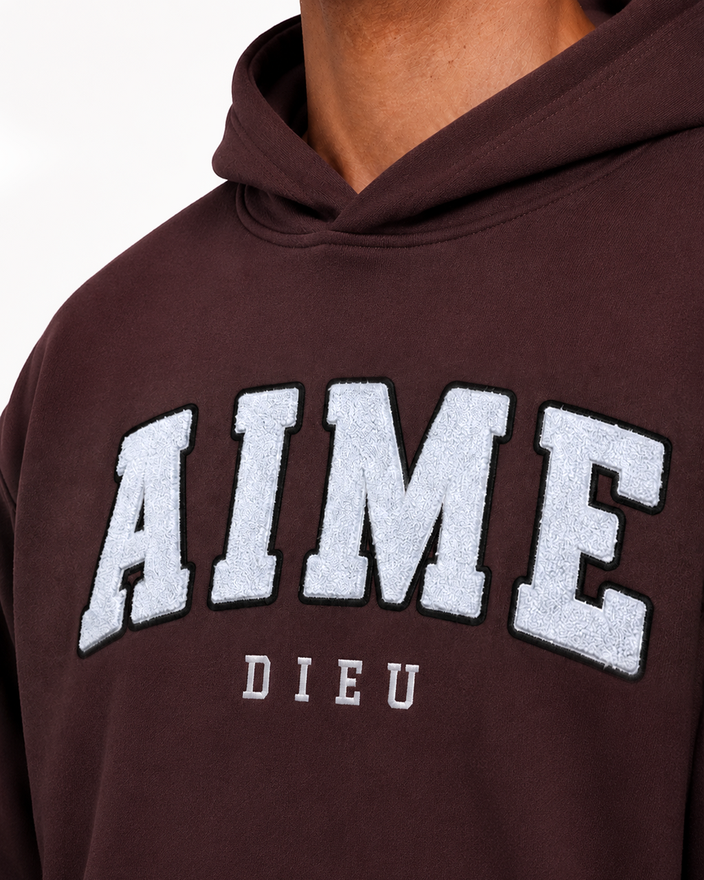 AIMEDIEU BROWN CHENILE HOODIE