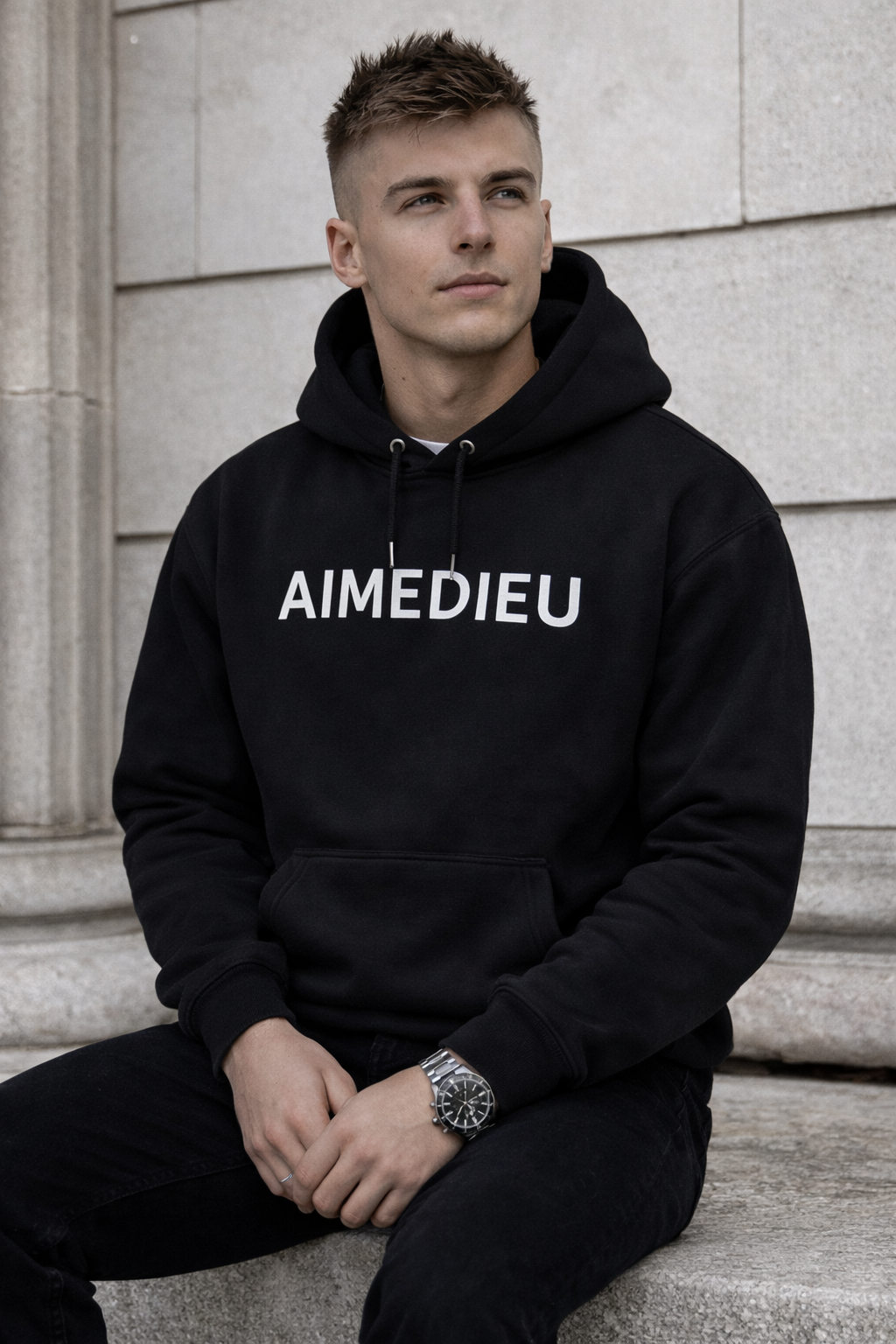 AIMEDIEU Black Oversized Hoodie