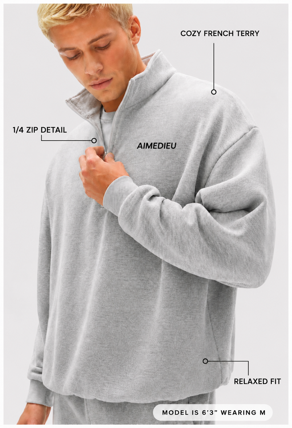 AIMEDIEU ICON Unisex Relaxed Quarter-Zip Pullover