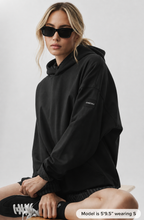 Women's ICON Premium Oversized Pullover Hoodie – Black & Beige