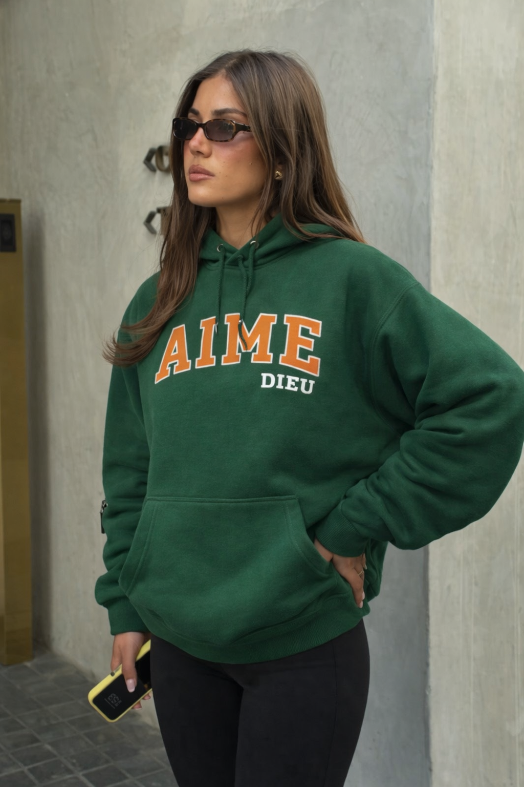 Ladies Forest Green hoodie Regular