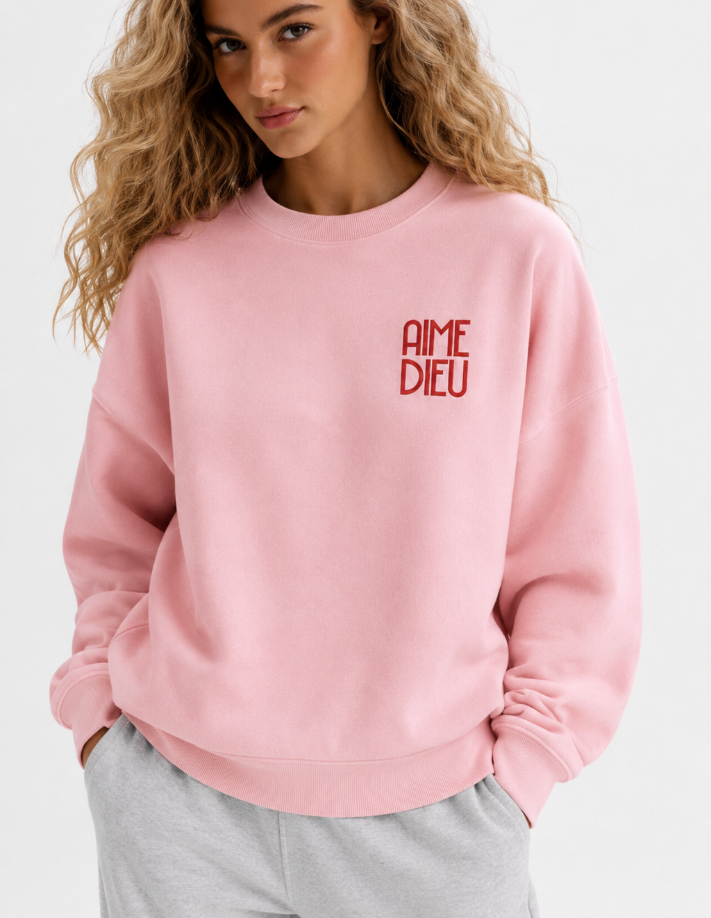 Women's Acid-Wash Embroidered Hoodie & Joggers Set