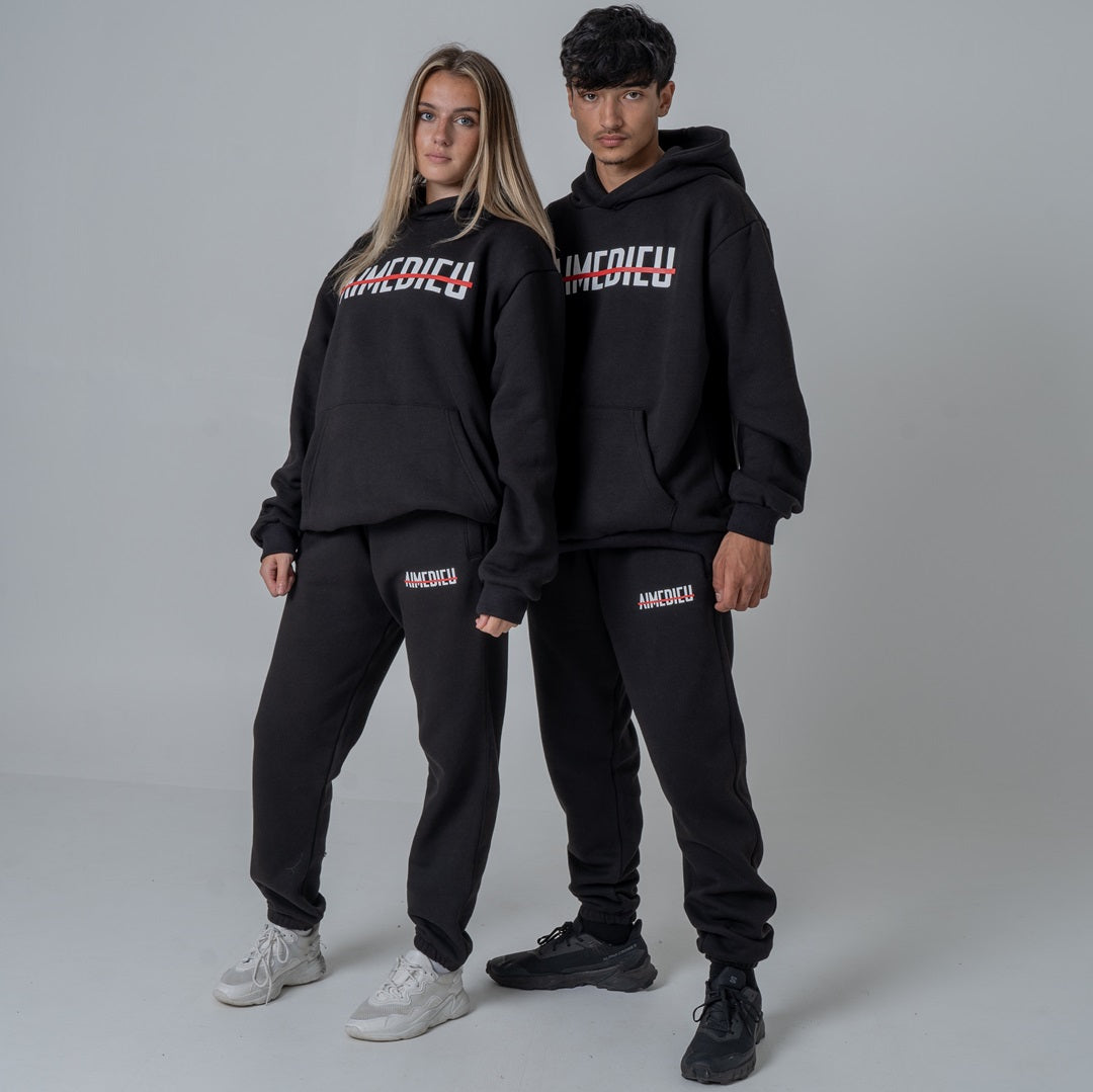 AIME DIEU Black Essentials Joggers | Relaxed Unisex Joggers