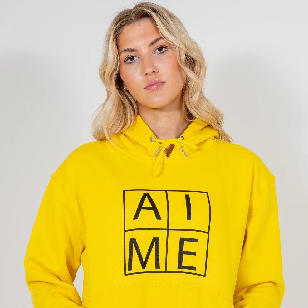 Ladies Yellow Boxy Hoodie Regular