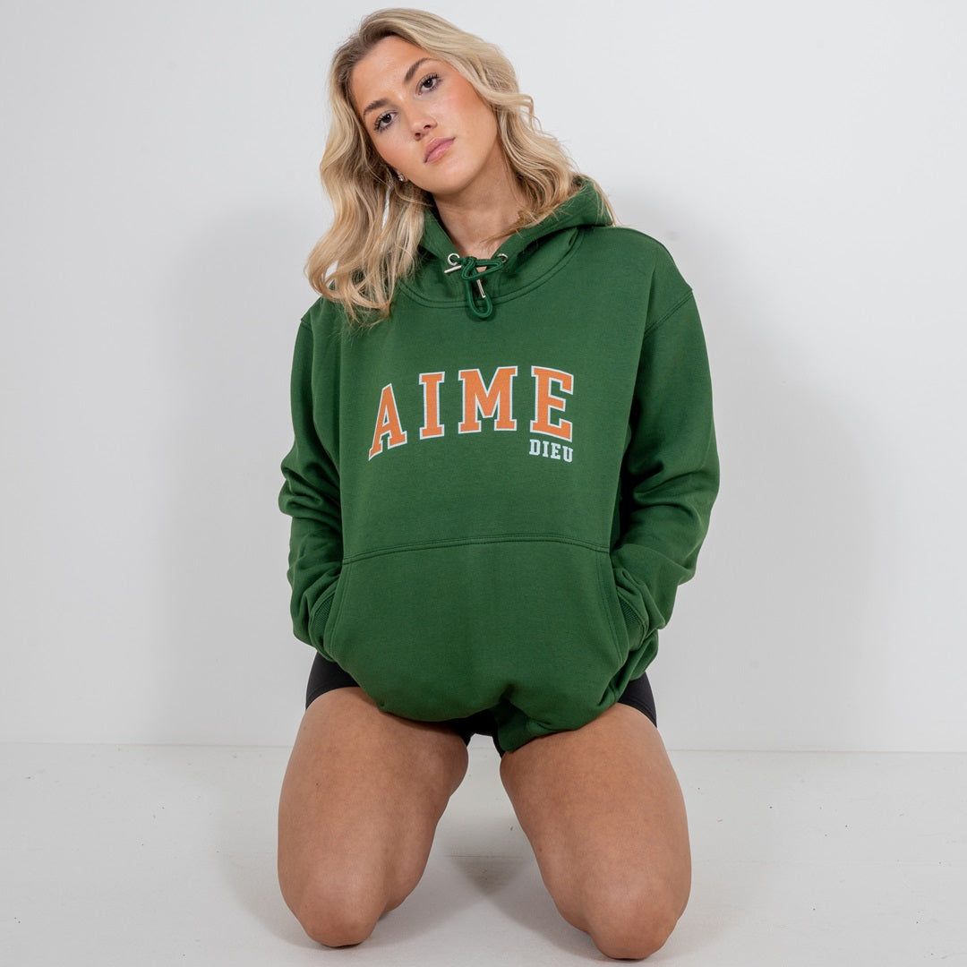 Pure Cotton Edge Hoodie | Forest Green Hoodie