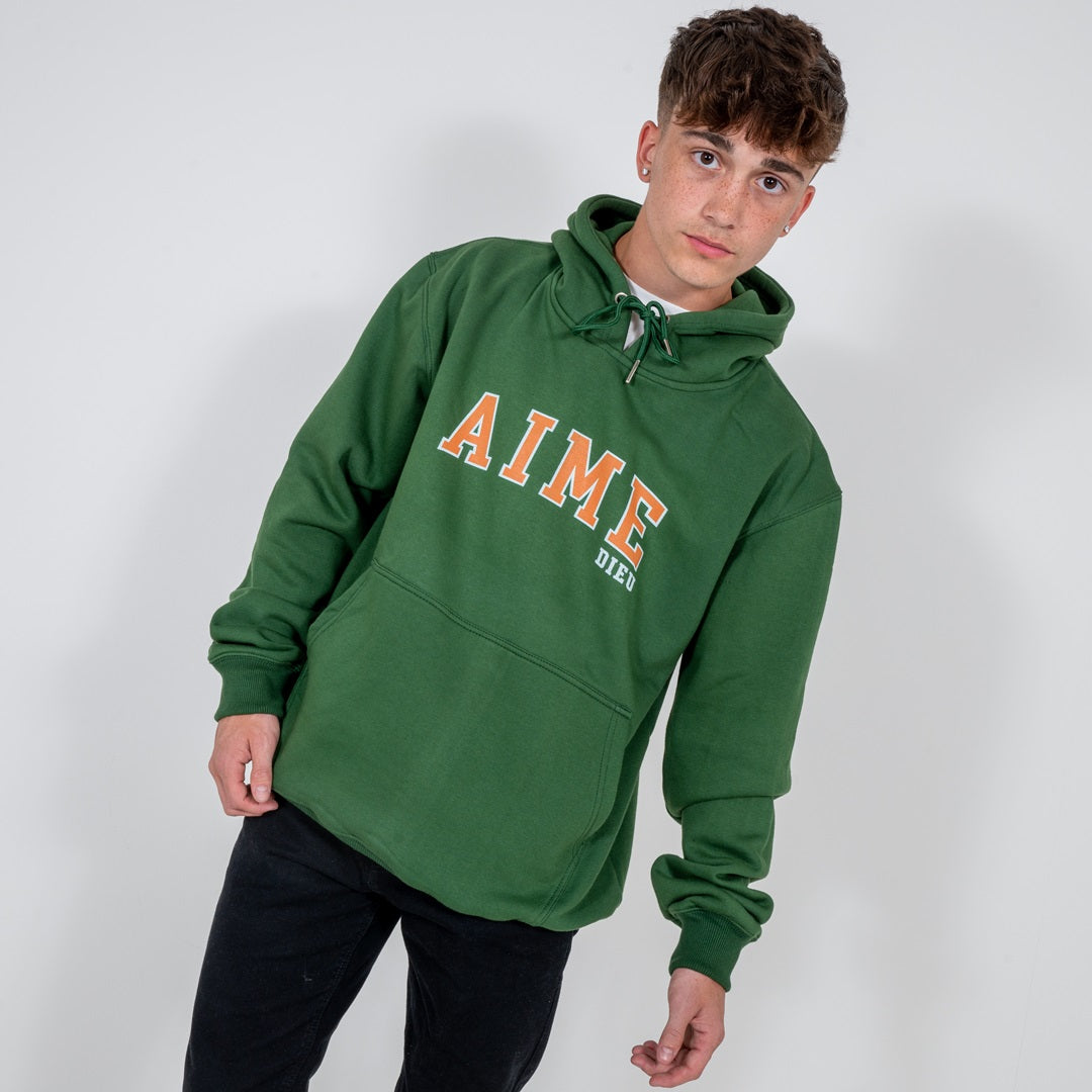 Pure Cotton Edge Hoodie | Forest Green Hoodie