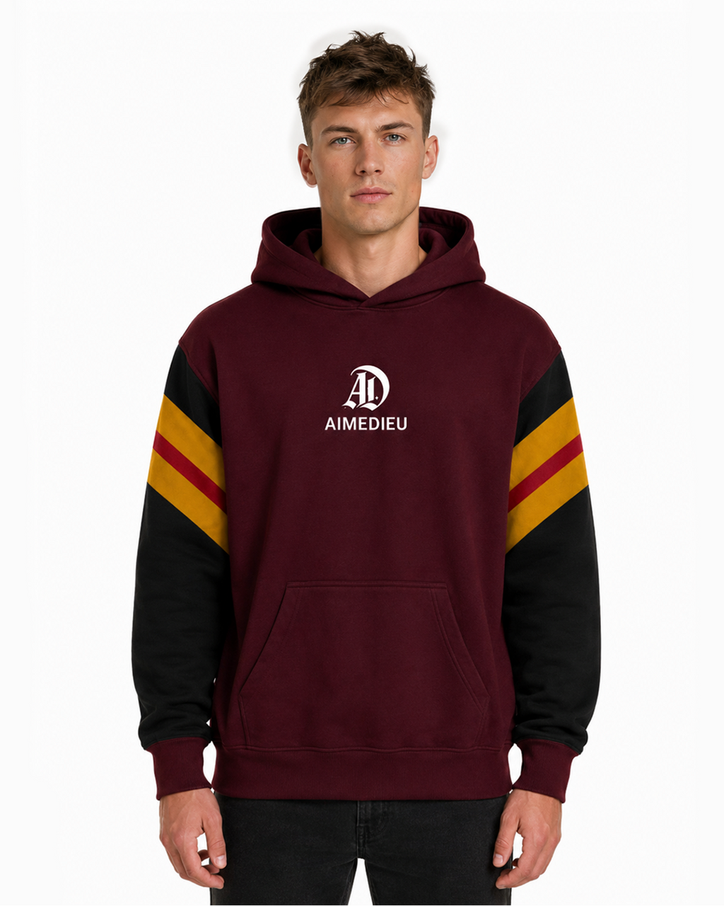 Oversized Colour Block Sleeve Hoodie AIMEDIEU