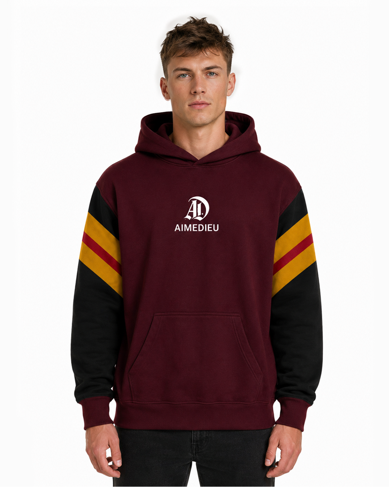 Oversized Colour Block Sleeve Hoodie AIMEDIEU
