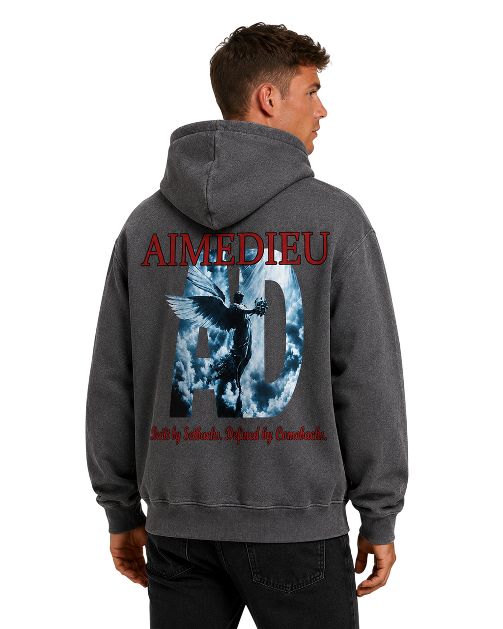 Oversized Graphic Hoodie GOD Print AIMEDIEU
