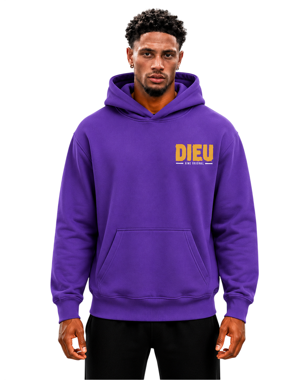Mens Relaxed Paint Print Hoodie AIMEDIEU