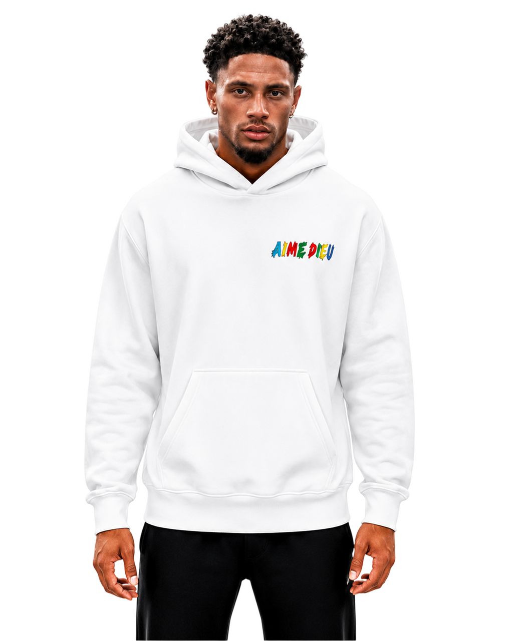 Relaxed Paint Splatter Graphic Hoodie AIMEDIEU