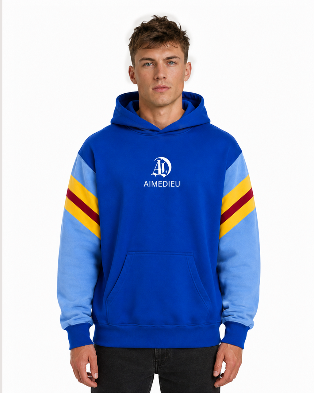 Oversized Colour Block Sleeve Hoodie AIMEDIEU