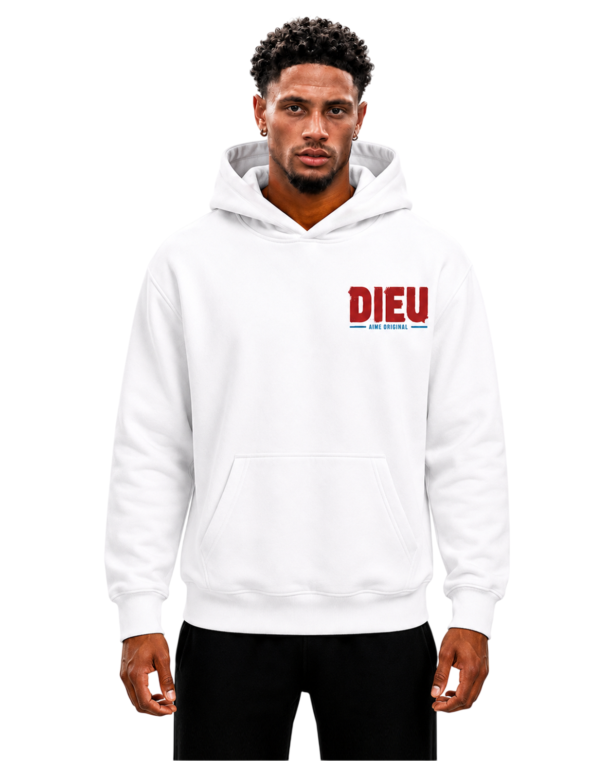 Mens Relaxed Paint Print Hoodie AIMEDIEU