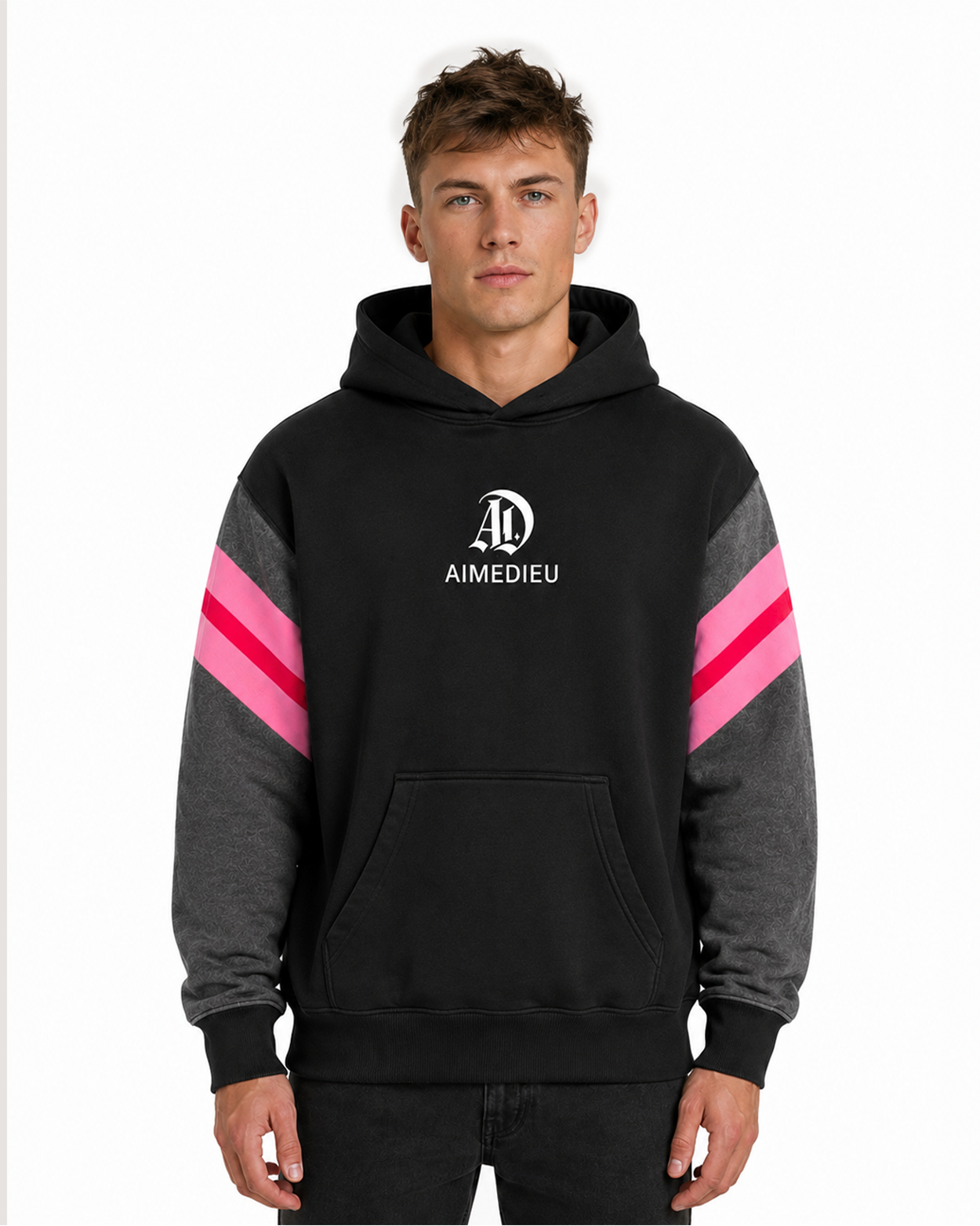 Oversized Colour Block Sleeve Hoodie AIMEDIEU