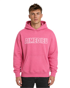 Relaxed Thick Cotton Hoodie Border Font AIMEDIEU