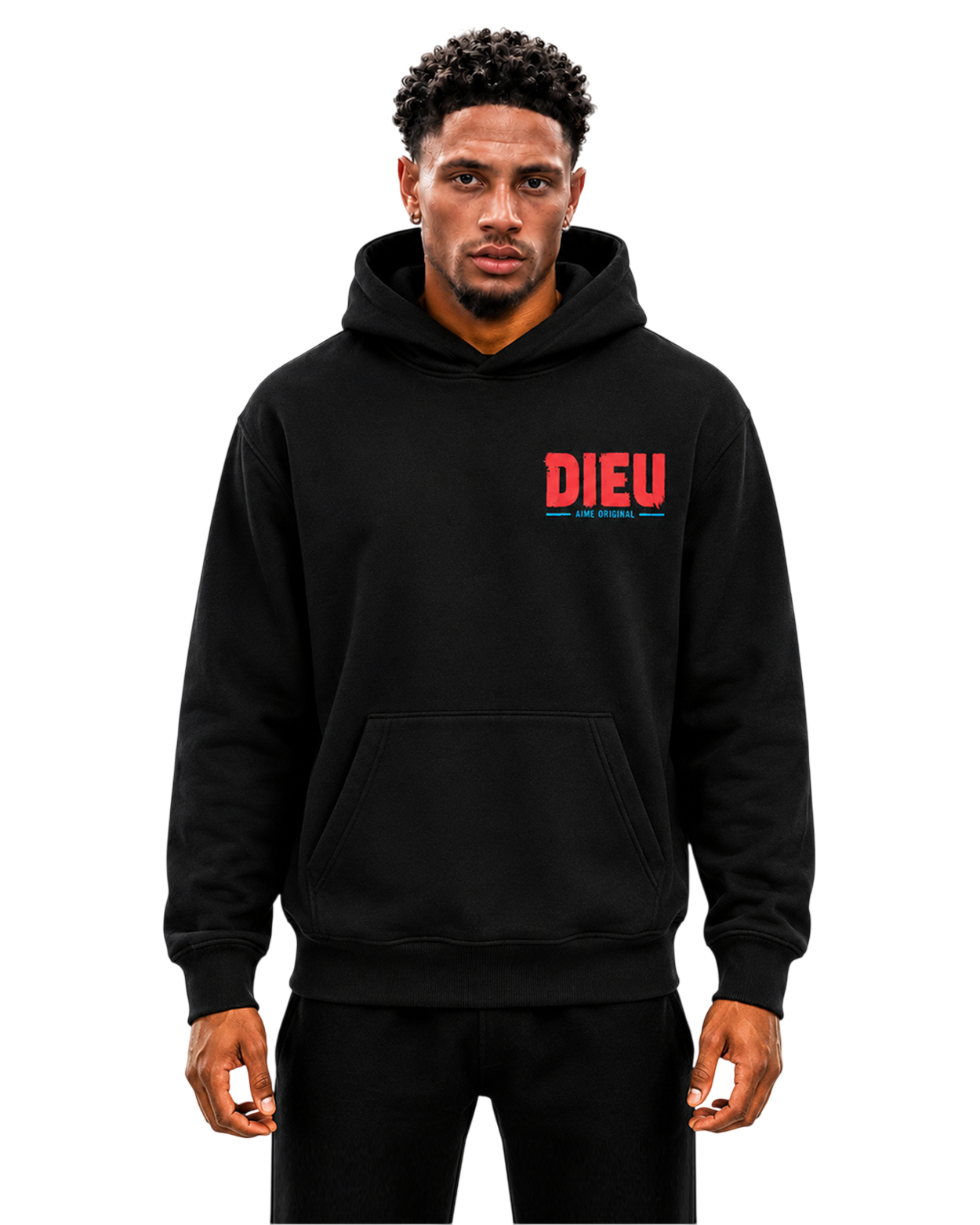 Mens Relaxed Paint Print Hoodie AIMEDIEU