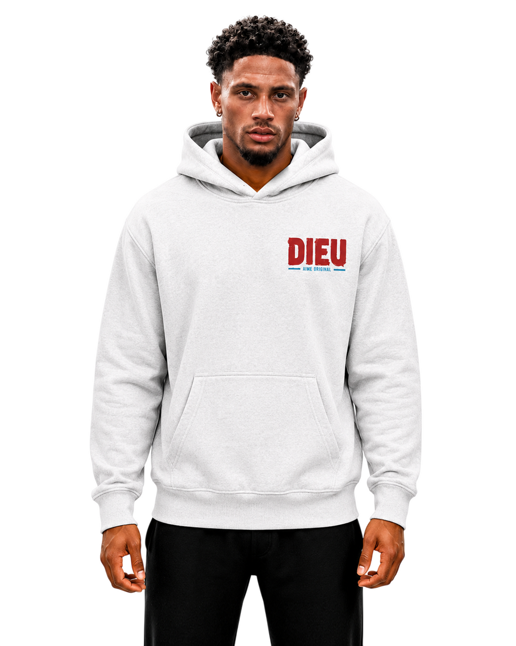 Mens Relaxed Paint Print Hoodie AIMEDIEU