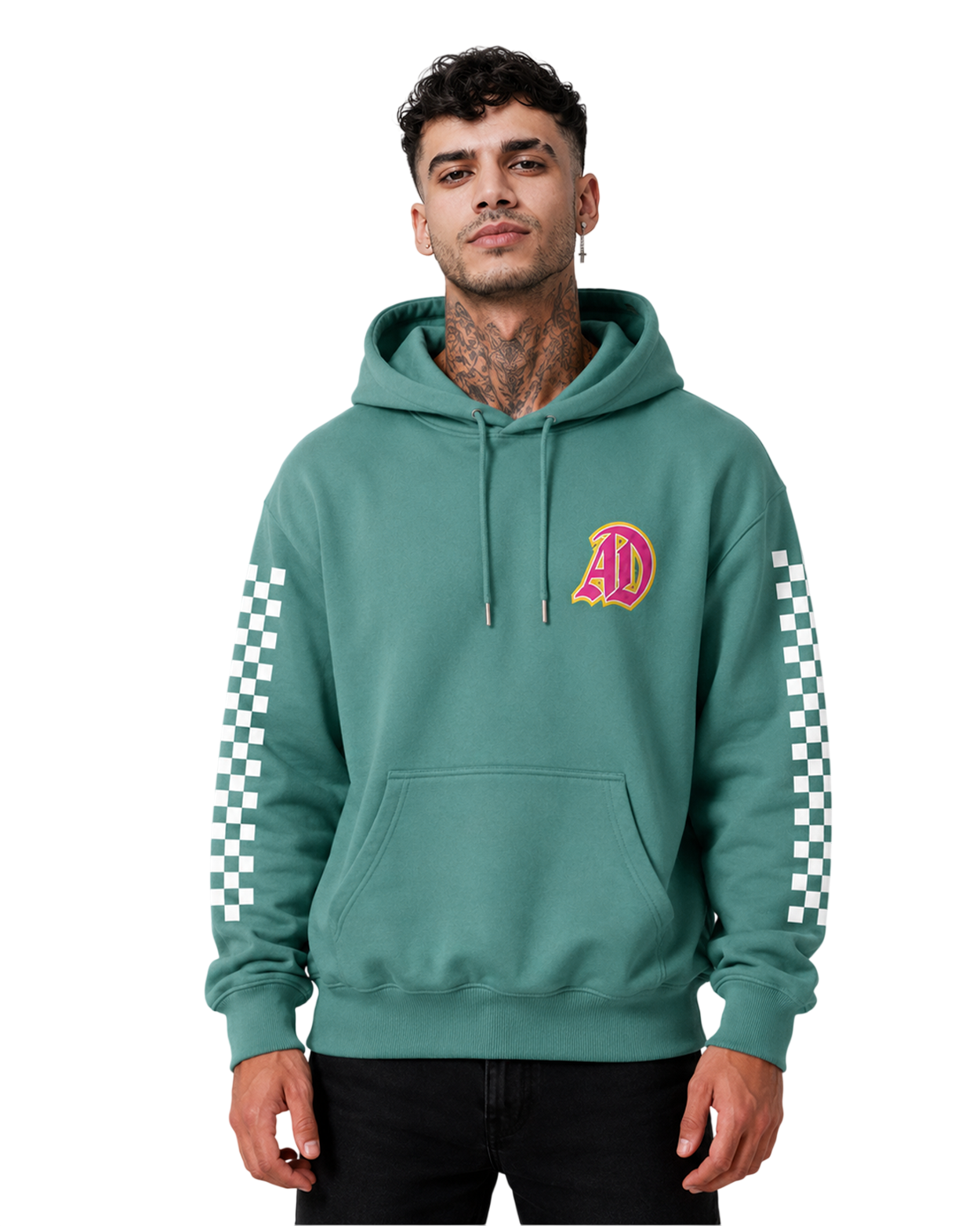 AIMEDIEU CHECKED SLEEVE HOODIE