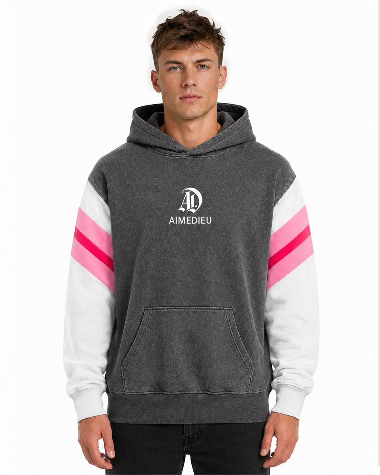 Oversized Colour Block Sleeve Hoodie AIMEDIEU