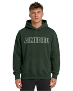 Relaxed Thick Cotton Hoodie Border Font AIMEDIEU