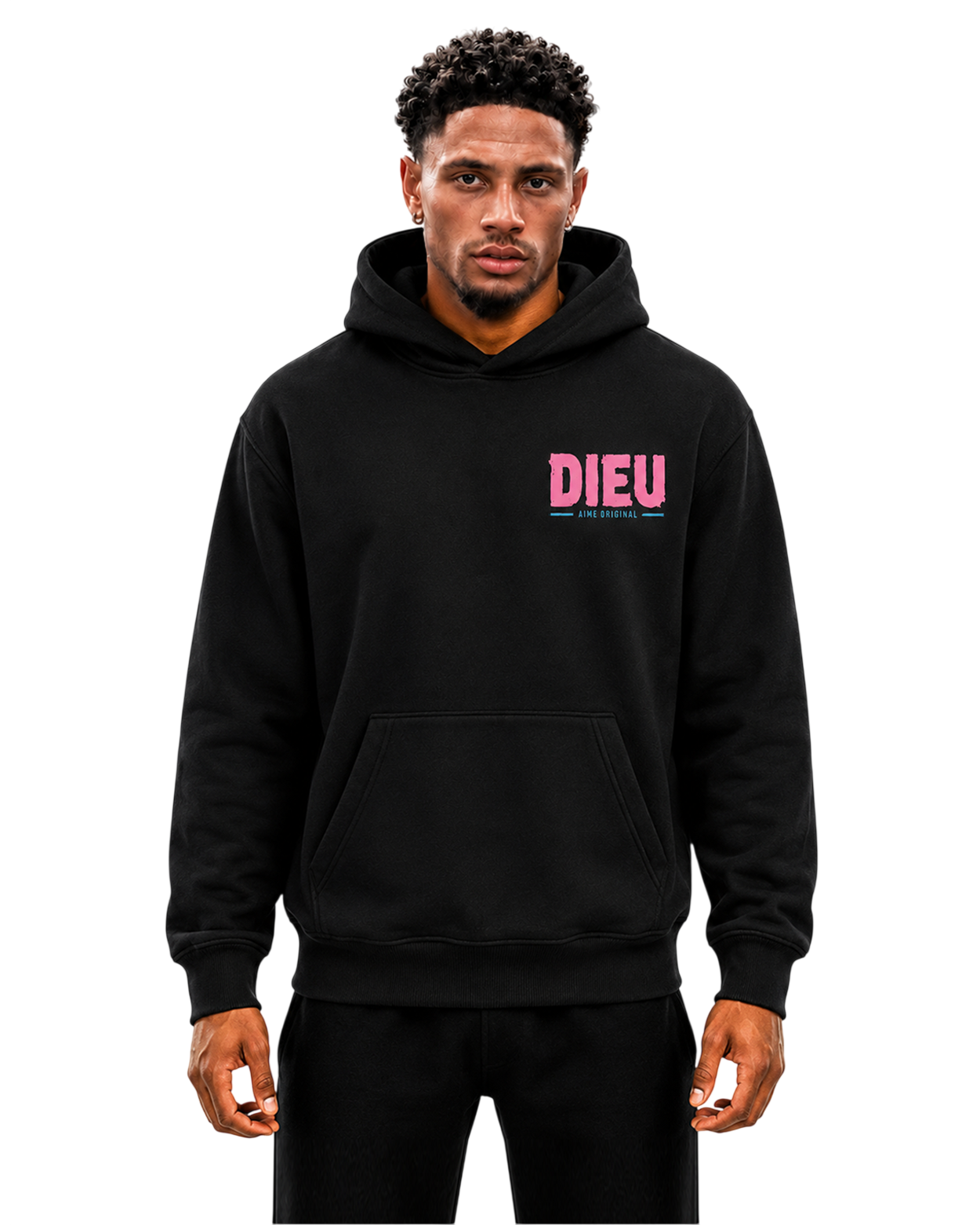 Mens Relaxed Paint Print Hoodie AIMEDIEU
