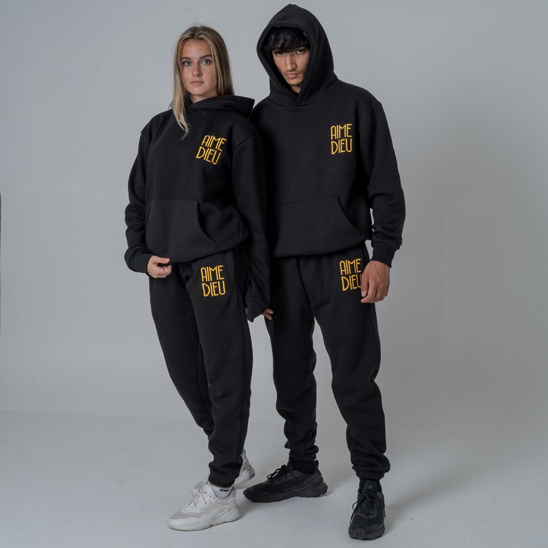 AIME DIEU Black Unisex Joggers | Relaxed Fit Joggers