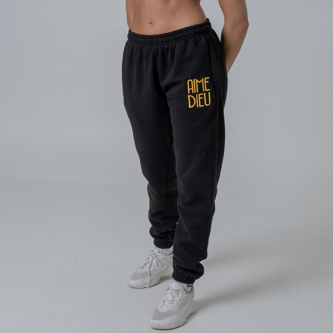 AIME DIEU Black Unisex Joggers | Relaxed Fit Joggers