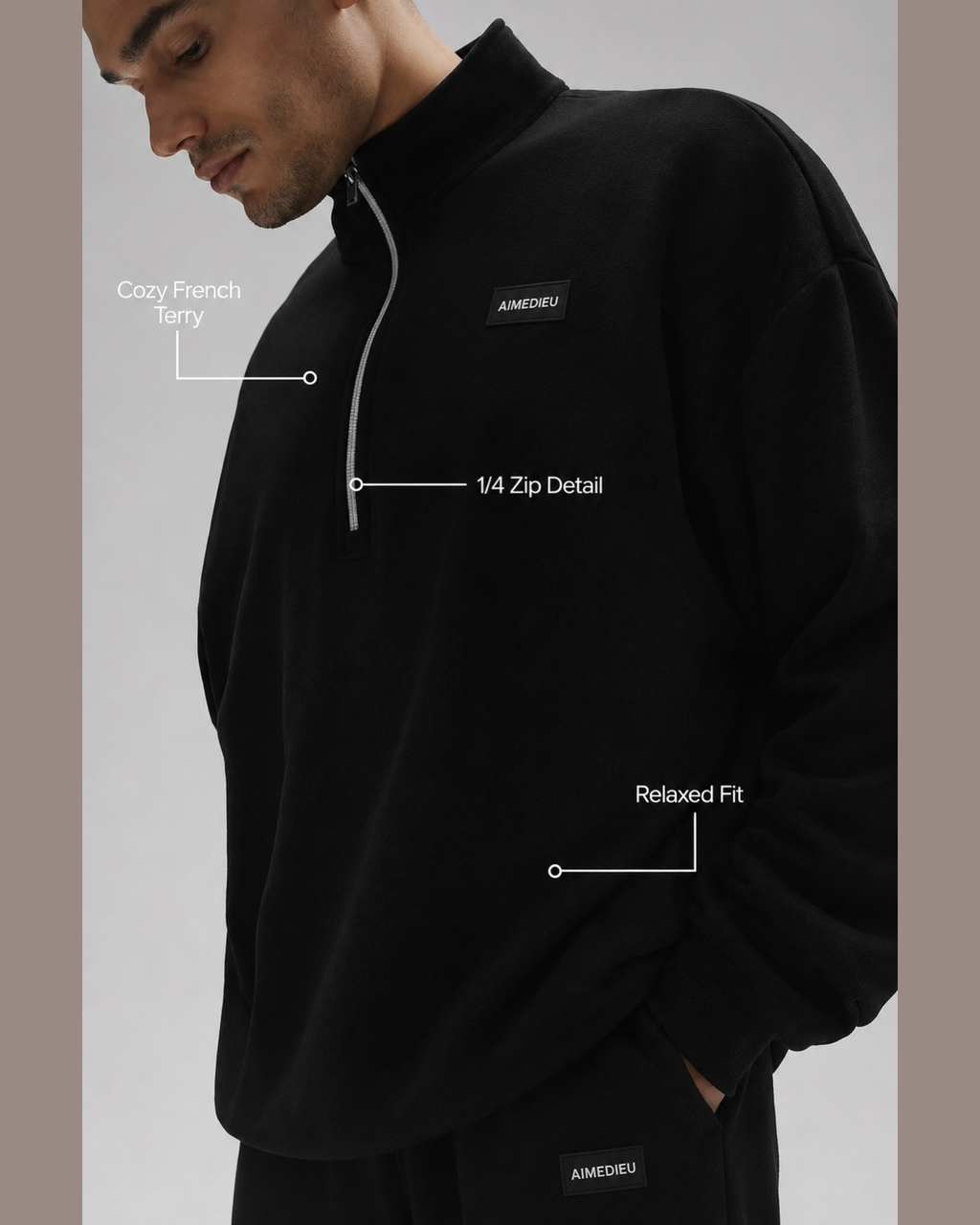 AIMEDIEU ICON Unisex Relaxed Quarter-Zip Pullover