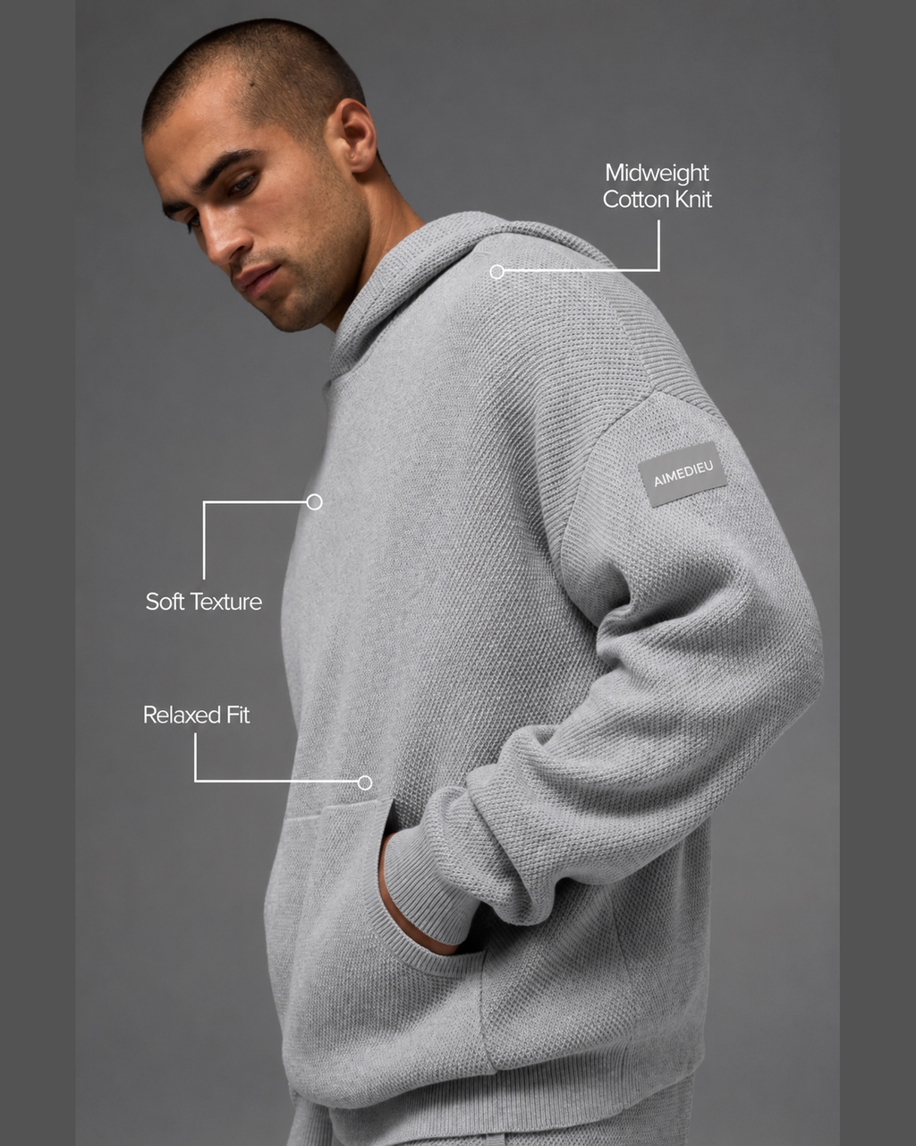 AIMEDIEU ICON Unisex Knit Hoodie & Shorts Set
