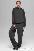 Women's ICON Premium Oversized Pullover Hoodie – Black & Beige
