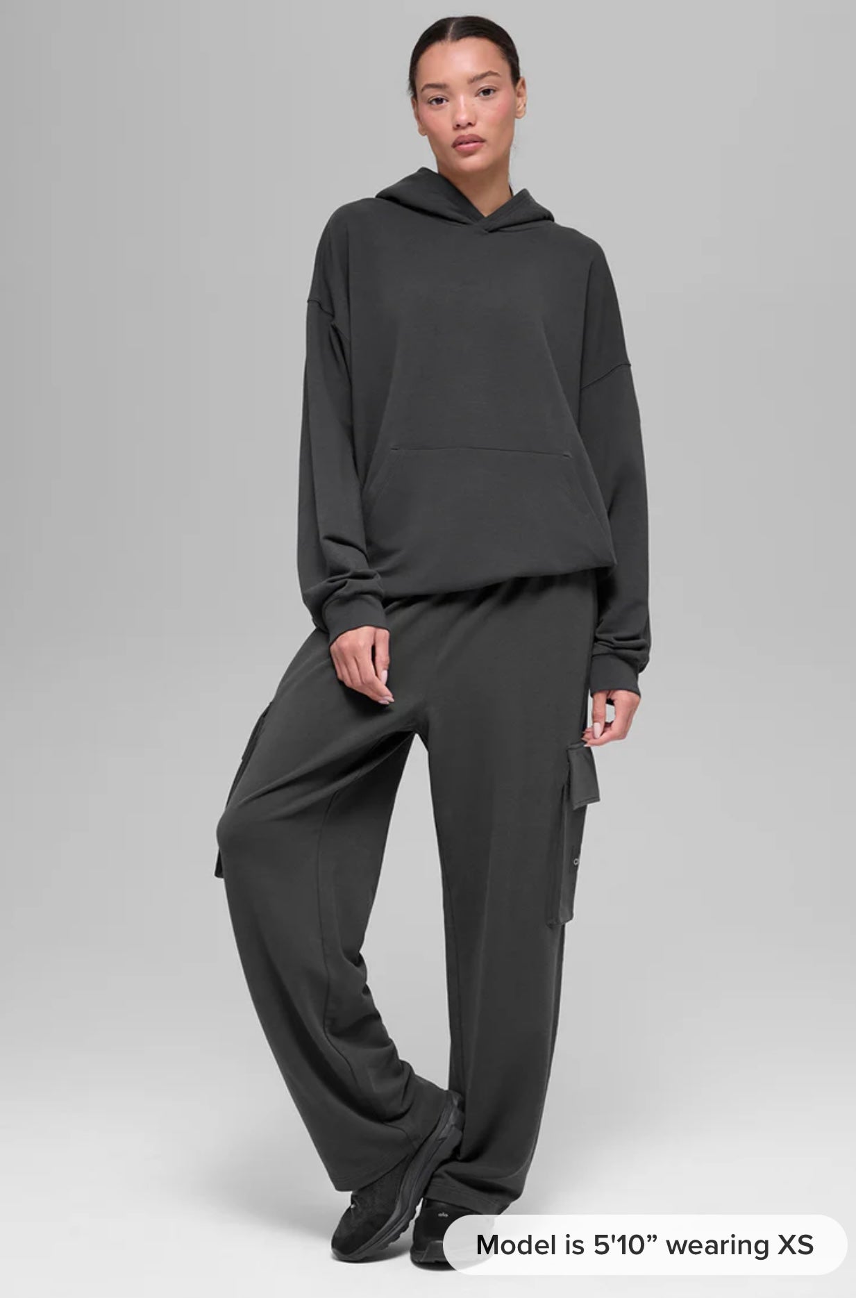 Women's ICON Premium Oversized Pullover Hoodie – Black & Beige