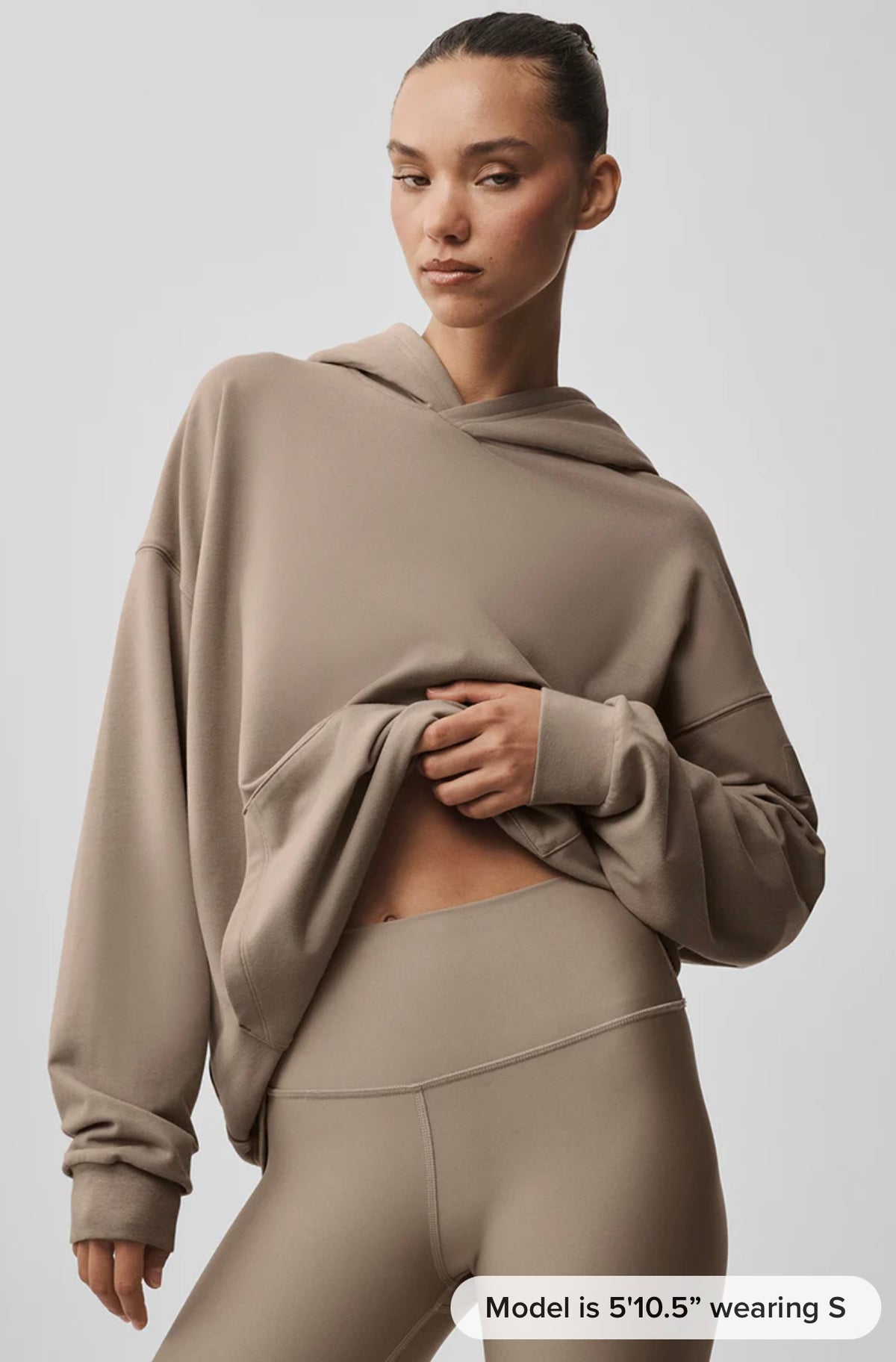 Women's ICON Premium Oversized Pullover Hoodie – Black & Beige