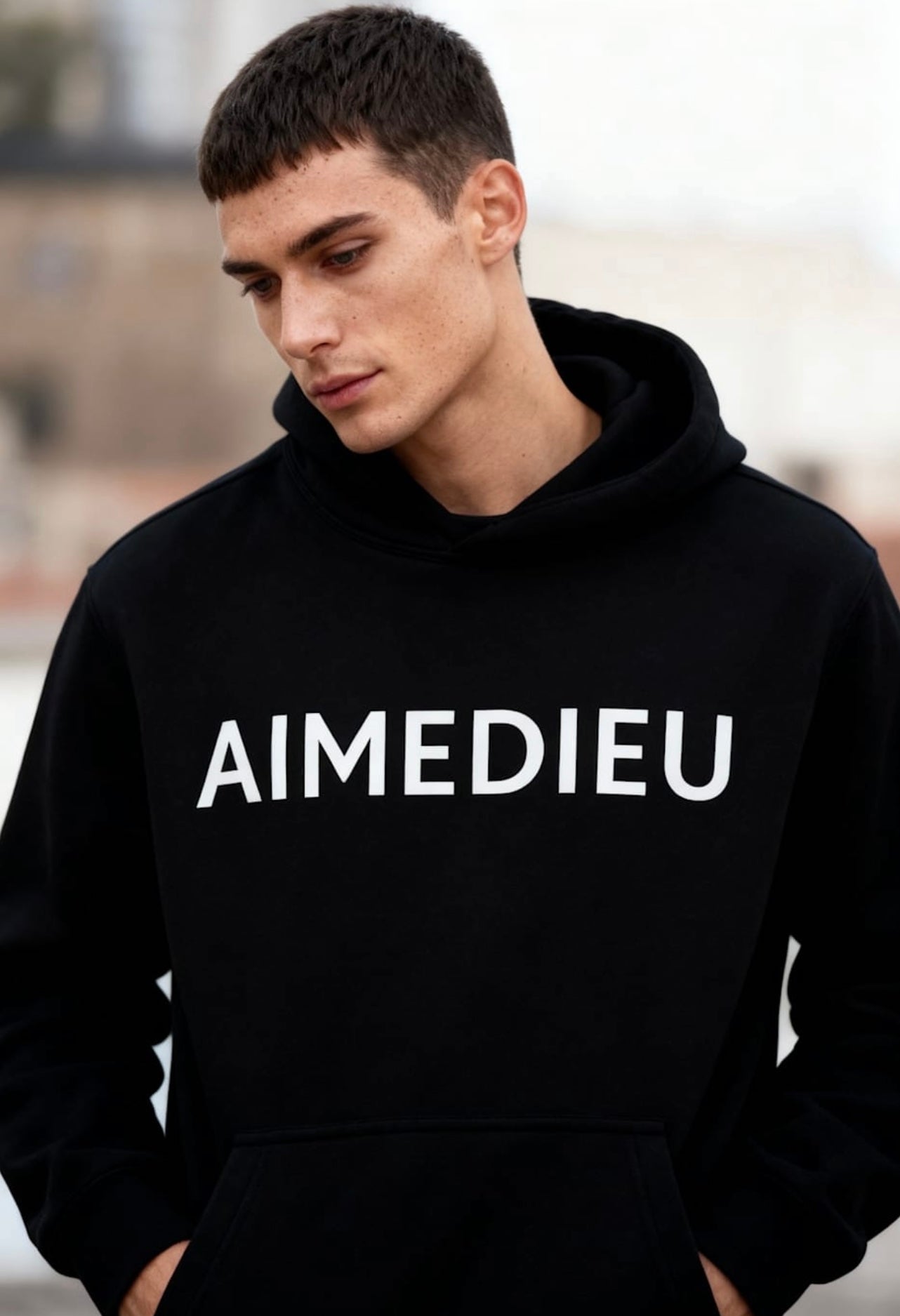 AIMEDIEU Black Oversized Hoodie