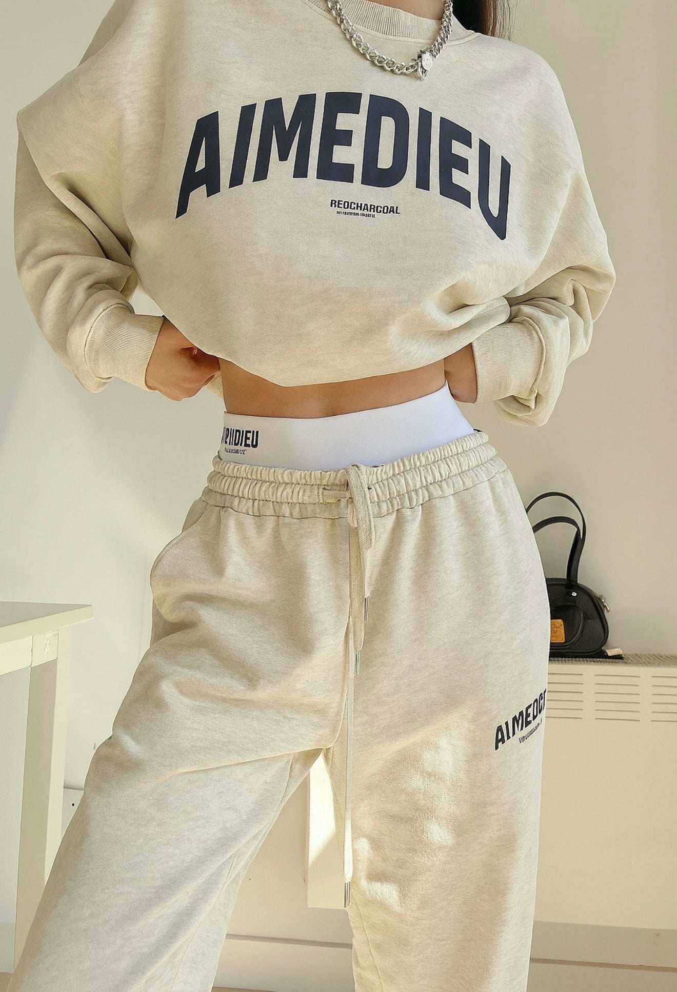 Women's Varsity Quarter-Zip Sweatshirt & Joggers Set