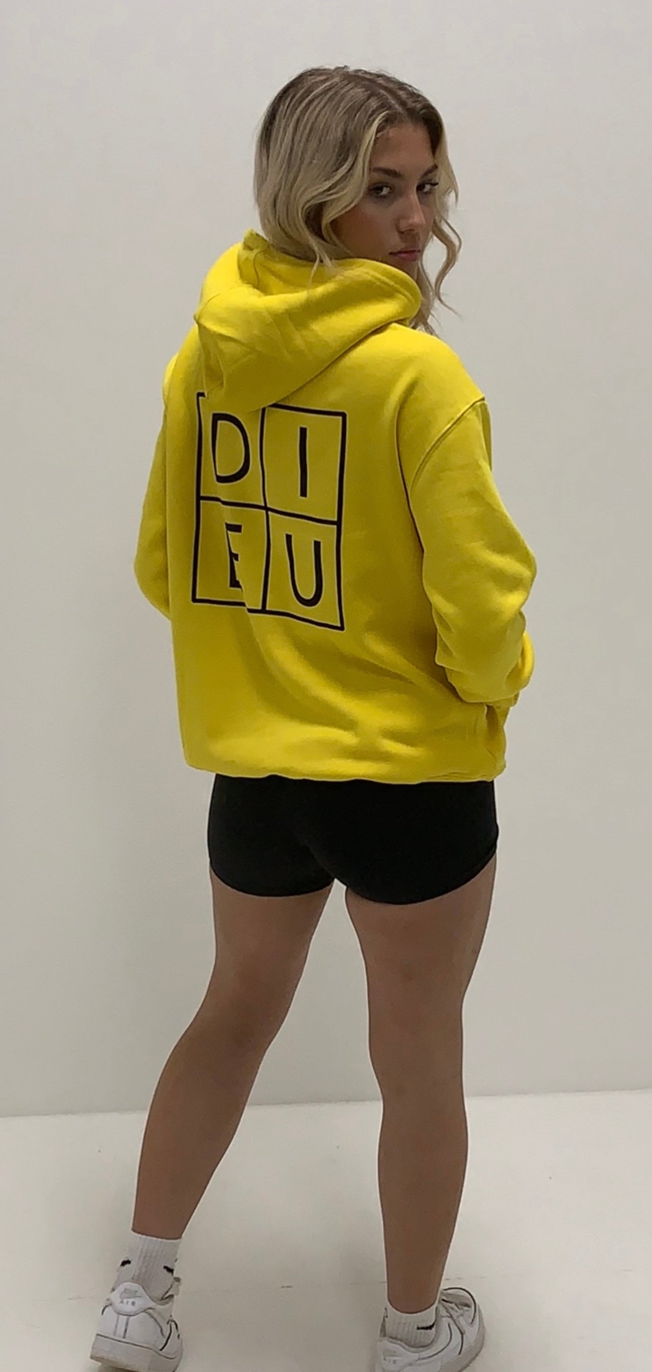 Ladies Yellow Boxy Hoodie Regular