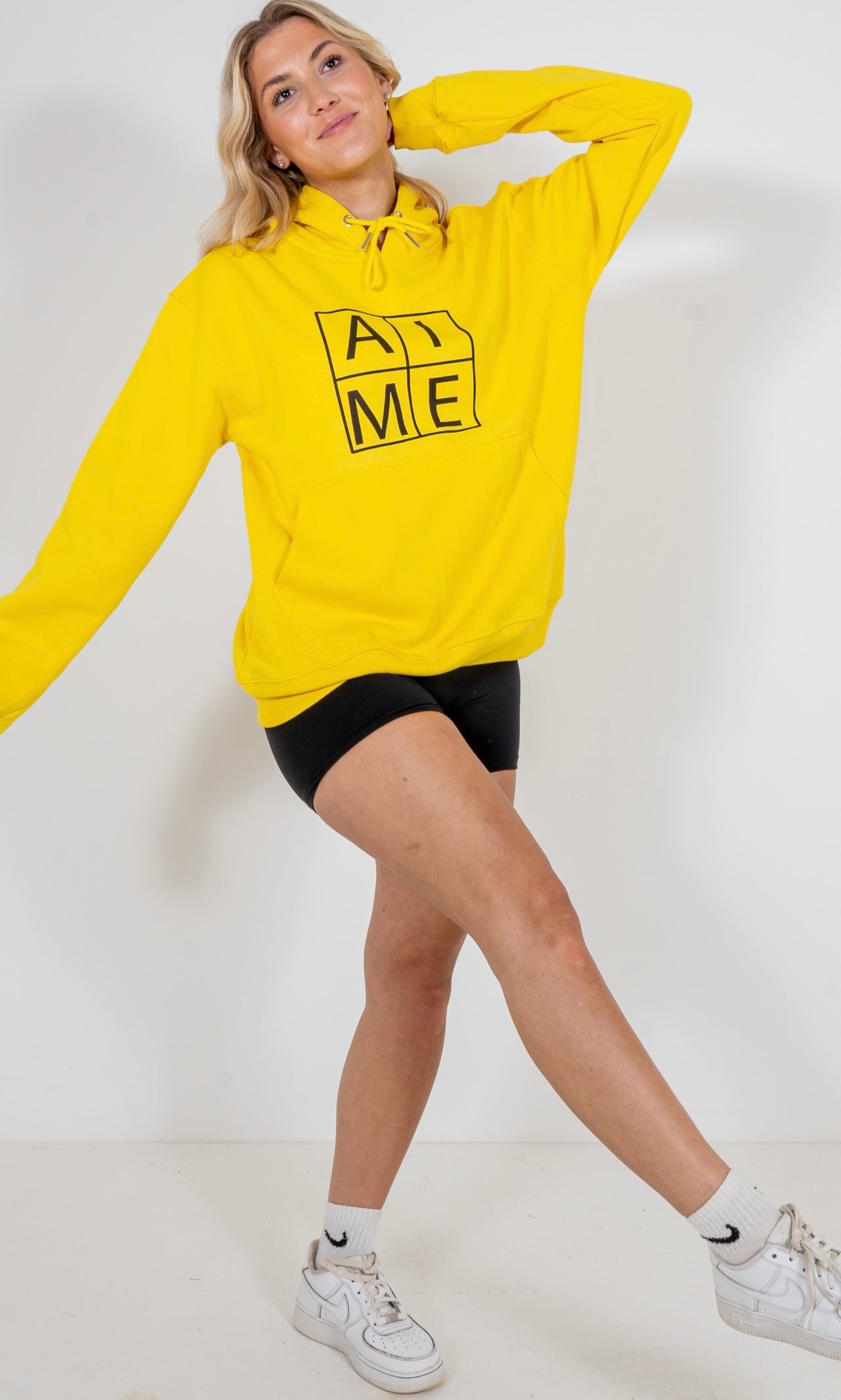 Ladies Yellow Boxy Hoodie Regular