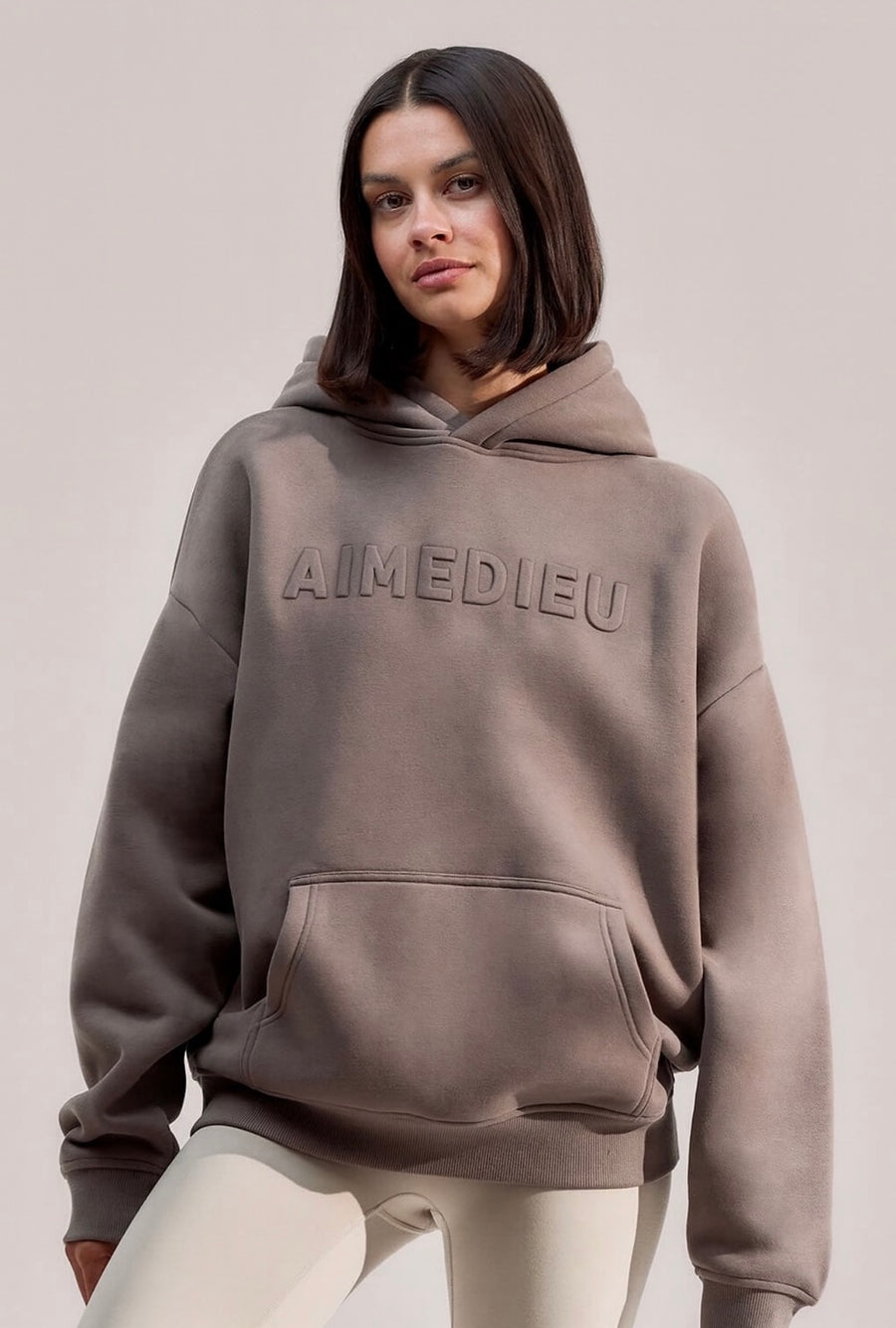 Womens 3D Puff Print Oversized Hoodie AIMEDIEU